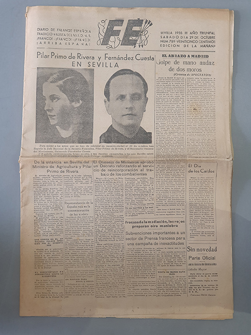 Libro: FE. Diario de Falange Española Tradicionalista de las J.O.N.S. 29 de octubre de 1938. Suplemento Extraordinario. Año II de la Era Azul. Núm. 789. | Autor: | Libros Bosch