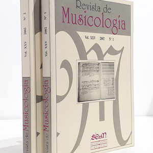 Revista de Musicología, vol. XXV, 2002, nº 1 y nº 2. (2 tomos.)  -Koldo RÍOS ÁLVARO: Iconografía musical del País Vasco. Una tabla flamenca del Museo de Bellas Artes de Bilbao-Sergio de ANDRÉS BAYLÓN: La simbiosis músico-textual en las Canciones y Villanescas Espirituales de Francisco Guerrero-Sandra MYERS BROWN: La música en San Francisco el Grande de Madrid. Documentación para una aproximación histórica (1581-1936) (primera parte)-Lothar SIEMENS HERNÁNDEZ: Una obra para la copla de ministriles de la Catedral de Las Palmas de Nicolás lavares Olivera (ca. 1614-1647)-Francisco Javier ROMERO NARANJO: El Cancionero poético-musical español de Cracovia. (Biblioteca Jagiellonska, Mus. ms. 40 163)-Xosé Crisanto GÁNDARA: De arcu contrabassi-Josep Antoni ALBEROLA VERDÚ y Francisco Carlos BUENO CAMEJO: Josep Portell Martínez. Entre Xàtiva e Italia-María Isabel RODRÍGUEZ LÓPEZ: El cantor instruido de Manuel Cavaza. Un manuscrito musical inédito en la Biblioteca Histórica de la Universidad Complutense-Isabel LOZANO MARTÍNEZ: Un manuscrito autógrafo de Boccherini en la Biblioteca Nacional (Madrid)-Marcos Andrés VIERGE: Sonido, forma y belleza-Joan Caries GOMIS CORELL: Los gozos marianos en la comarca valenciana del Camp de Morvedre. Estudio histórico y documentalTESIS DOCTORALES-Albert RECASENS BARBERA: Las zarzuelas de Antonio Rodríguez de Hita (1722-1787). Contribución al estudio de la zarzuela madrileña hacia 1760-1770-Alejandro VERA AGUILERA: El ?Libro de Tonos Humanos? de la Biblioteca Nacional de Madrid: Estudio del manuscrito-Miguel Ángel Picó PASCUAL: El padre Antonio Eximeno y Pujades (1729-1808) y su aportación a la música-Álvaro ZALDíVAR GRACIA: Estética y técnica de la modalidad polifónica en los tratados musicales españoles impresos en torno a 1700: La aportación de los ?Fragmentos músicos? de Fray Pablo Nassarre y su aplicación en las publicaciones prácticas coetáneasNOTICIAS-Seminario Internacional Edad de Oro XXII. Literatura y música en los Siglos de Oro (Germán Labrador)-XV Premio de Investigación Musical ?Emili Pujol? 2002 (Albert Recasens)-Jornadas Internacionales ?Arnold Schónberg, la Escuela de Viena y España? (José Mª García Laborda)Fe de erratas. Juan Pablo FERNÁNDEZ-CORTÉS: José Castel (1737?-1807). Un tonadillero maestro de capilla-Ángel Manuel OLMOS SÁEZ: La ubicación del texto literario en los cancioneros de los siglos XV y XVI. El uso del ennegrecimiento como ligadura-Amaya Sara GARCÍA PÉREZ: El temperamento en las teorías musicales de Salinas y Zarlino: uso y aplicación del mesolabio-Sandra MYERS BROWN: La música en San Francisco el Grande de Madrid: documentación para una aproximación histórica (1581-1936) (segunda parte)-Juan María SUÁREZ MARTOS: Luis Bernardo Jalón, maestro de capilla en la catedral de Sevilla (1643-1659)-Alejandro VER AGUILERA: Polifonía profana en la corte de Felipe IV y el Convento del Carmen de Madrid: el Libro de Tonos Humanos (1656)-Begoña LOLO: La tonadilla escénica, ese género maldito-Carl SLOANE: The Persistence of Meantone in the Iberian Peninsula-Pedro GONZÁLEZ CASADO: La Nana y las Siete canciones populares españolas de Manuel de Falla: un doble paradigmaREFLEXIONES-Enrique IGOA: Música para guitarra y orquesta en el cambio de siglo: Fantasías de Luis de Pablo y Jan Mayen de Enrique IgoaTEXTOS-Miguel Ángel PICÓ PASCUAL: El proceso inquisitorial del Padre EximenoTESIS DOCTORALES-Alberto VEINTIMILLA BONET: El clarinetista Antonio Romero y Andía (1815-1886)-Rosa ISUSI FAGOAGA: La música en la Catedral de Sevilla en el siglo XVIII: la obra de Pedro Rabassa y su difusión en España e Hispanoamérica-Carmen HERNÁNDEZ MOLERO: Postulados estéticos de las vanguardias musicales en España (1950-1970)NOTICIAS-Jornada Internacional de Estudio. "Rime e suoni per corde spagnole". Fonti per la chitarra barocca a Firenze. Biblioteca Riccardiana (José Máximo Leza)-17º Congreso de la Sociedad Internacional de Musicología (Albert Recasens y Miguel Ángel Marín)-Encuentro sobre Musicología y Música Contemporánea (Marta Cureses)-Tercer Symposium Internacional de Música de Tecla Española "Diego Fernández" (Luisa Morales)-Miguel QUEROL, in memoriam (Antonio Martín Moreno)607)RESEÑAS BIBLIOGRÁFICAS-José CLIMENT y Rodrigo MADRID. Manuel Narro Campos (1729-1776). Obras de tecla (Francisco Carlos Bueno Camejo)-Emilio CASARES RODICIO y Álvaro TORRENTE (eds.). La ópera en España e Hispanoamérica (Fernando Sans Rivière)-Rosa Mª CONDE LÓPEZ e Ignacio SAN JOSÉ LERA. Juan Guerrero Urreisti (1901-1980). Antología de la música coral (Xosé Aviñoa)-Maricarmen GÓMEZ MUNTANÉ. La música medieval en España (José López-Calo)-Antoni MIR I MARQUÈS y Joan PARETS I SERRA. La guitarra a Mallorca i els seus constructors. Joan MAIMÓ I VADELL: Bernat Juilà i Rosselló: una personalitat original i creativa (Xosé Aviñoa)