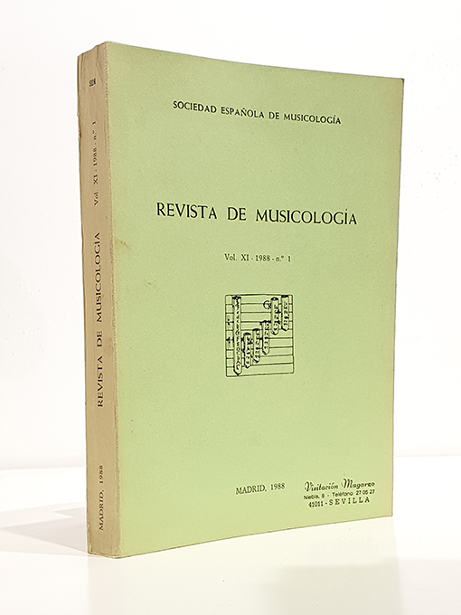 Libro: REVISTA ESPAÑOLA DE MUSICOLOGÍA.- Vol. XI. 1988 Nº 1. La notation catalane / Las pinturas con instrumentos musicales del techo de la catedral de Teruel / The Spanish Polyphonic Cancioneros, c.1580-c.1650 / El compositor Melchor Cabello / Julián Fontana, el introductor de Chopin en Cuba / La música contemporánea para órgano / Naturaleza de la aptitud musical. | Autor: | Libros Bosch