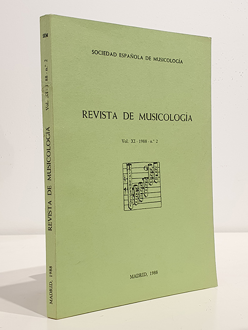 Libro: REVISTA ESPAÑOLA DE MUSICOLOGÍA.- Vol. XI. 1988 Nº 2. | Autor: | Libros Bosch