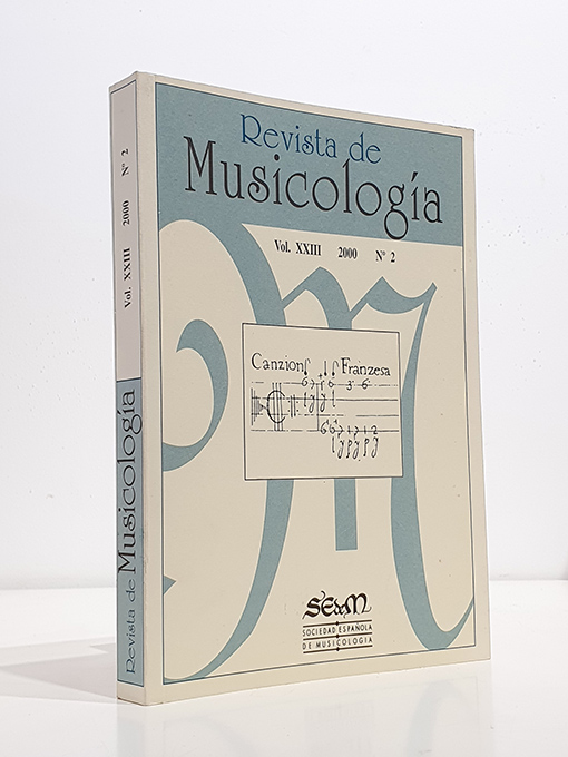 Libro: Revista de Musicología, vol. XXIII, 2000, nº 2 -Jesús Ángel SOLÓRZANO: La música en los centros urbanos de Cantabria en la Edad Media-Francisco de PAULA CAÑAS: Cantores y ministriles en la Corte de Juan II de Castilla (1406-1454). Nuevas fuentes para su estudio-Judith ORTEGA: La Real Capilla de Carlos III: los músicos instrumentistas y la provisión de sus plazas-Xosé Crisanto GÁNDARA: Algunos aspectos sobre el contrabajo en la música de Luigi Boccherini-María Pilar ALÉN: Música Sinfónica en A Coruña. Los conciertos de la ?Orquesta Sinfónica de Madrid? y la ?Orquesta Municipal de Bilbao?-Alfonso de VICENTE: Diez años de investigación musical en torno al Monasterio de Santa Ana de Ávila TEXTOS-Louis JAMBOU: Arpistas en la Catedral de Toledo durante la segunda mitad del siglo XVII. Del testamento de Diego Fernández de Huete a su música: Zien Láminas de Bronze poco mas o menos TESIS DOCTORALES-Francisco Javier CORRAL: La Capilla de música de la Catedral de Guadix en el siglo XVIII-Benet CASABLANCAS: Introducción al análisis formal. Una propuesta interdisciplinar NOTICIASCoordinación: Carlos José GOSÁLVEZ-Simposio Internacional: el canto coral en castellano (Tomás Garrido)-Congreso Internacional de Salamanca: Circulación y recepción de música y músicos europeos en España (Asunción Gómez Pintor)-Seminario di Studio. La música fra suono e parola: ricerche sul lessico musicale in Europa (Luis Robledo)-I Symposium Internacional ?Diego Fernández? sobre el clave español (Luisa Morales) BIBLIOGRAFÍAReseñas bibliográficas. Coordinación Xosé AVIÑOA-Oliver SCHÖNER: Die vihuela de mani in Spanien del 16. Jahrhunderts (John Griffiths)-Mariano LAMBEA: La música y la poesía en cancioneros polifónicos del siglo XVII, Vol. I (María Sanhuesa)-Antonio Teodoro ORTELLS: Oratorio Sacro a la Pasión de Cristo Nuestro Señor. Edición de Mª Teresa Ferrer Ballester. Tomo I y II (Jordi Rifé i Santaló)-Montserrat COMELLAS I BARRI: El romanticisme musical a Barcelona. Els concerts (Jaume Carbonell i Guberna)-Sandra MYERS BROWN: Historia, arte y alabanza: la música protestante en la España del siglo XIX (Miguel Ángel Plaza)-Josep Martí: Más allá del arte. La música como generadora de realidades sociales (Marta Cureses)-AA.VV.: Archivo Histórico de la Unión Musical Española, partituras, métodos, libretos y libros (Xosé Aviñoa)-AA.VV.: BIME: Bibliografia Musical Española. 1994-1995 (Israel J. Katz) | Autor: | Libros Bosch