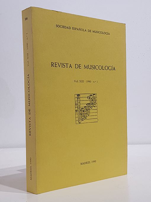 Libro: Revista de Musicología, vol. XIII, 1990, nº 1. Dos grafías especiales del scándicus en la notación mozárabe del norte de España. / Músicos en la Corte de Pedro IV el Ceremonioso (1336?1387) / Retablos marianos tardomedievales con ángeles músicos procedentes del antiguo Reino de Aragón. Catálogo / Juan José de Arce, el tafallés (27.V.1748 ? 23.IV.1777) / El Arte y puntual explicación del modo de tocar el violín? de José Herrando. Una posdata curiosa / El violoncelista y compositor polaco Cristiano Reynaldi (Cracovia, 1719 Madrid, 1767): Nuevos datos para su biografía / Otros pianos de F. Flórez y F. Fernández / Recepción de la ópera italiana en Granada / La Sérénade pour instruments à cordes de Marcial del Adalid / Un desconocido Salmo de difuntos de Isaac Albéniz. | Autor: | Libros Bosch
