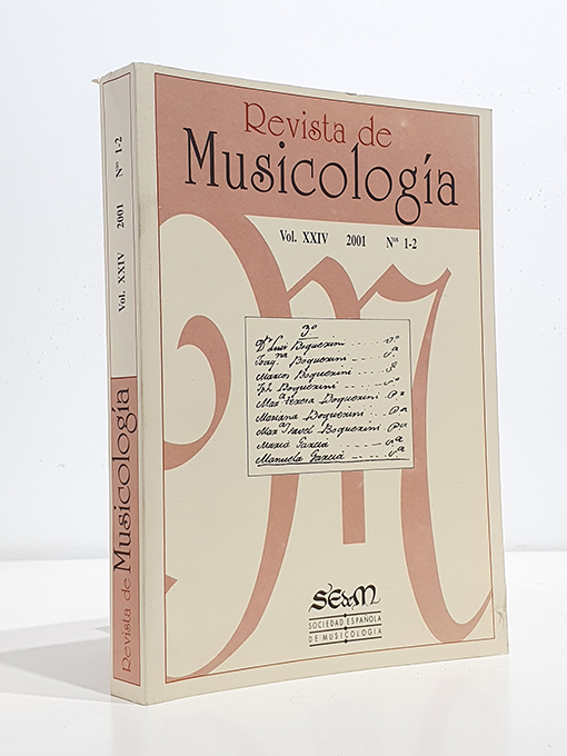 Libro: Revista de Musicología, vol. XXIV, 2001, nº 1-2 -María GEMBERO: Documentación de interés musical en el Archivo General de Indias de Sevilla-Emilio ROS-FÁBREGAS: Libros de música para el Nuevo Mundo en el siglo XVI-Agustí BRUACH: Elementos autóctonos e influencias foráneas en los géneros musicales y tópicos estilísticos de la Facultad orgánica de Francisco Correa de Arauxo-Ángel Manuel OLMOS: El uso de trazos y puntos como ayuda para la ubicación del texto literario en los cancioneros franceses y españoles de finales del siglo XV y comienzos del XVI-Carl SLOANE: La cronología de las sonatas de Domenico Scarlatti y un punto referente al temple-Juan Pablo FERNÁNDEZ-CORTÉS: José Castel (1737?-1807). Un tonadillero maestro de capilla-Francisco Javier ROMERO NARANJO: Martín y Soler. Una aportación a su producción religiosa-J. A. BOCCHERINI y Jaime TORTELLA: Las viviendas madrileñas de Luigi Boccherini. Una laguna biográfica-Luis ROBLEDO ESTAIRE: La creación del Conservatorio de Madrid-Christiane HEINE: La utilización de textos en el género del Cuarteto de cuerda: Eucaristía de Angel Martín Pompey (1902-2001) en comparación con el Opus 10 de Arnold Schöenberg REFLEXIONES-Ramón BARCE: Sobre mi utilización de la mitología griega en Oleada y sobre algunos contradictorios precedentes TEXTOS-Mariano LAMBEA: Edición facsímil del Aposento anti-crítico de Juan Francisco Corominas TESIS DOCTORALES-Mirta Marcela GONZÁLEZ: La canción de cámara argentina en el siglo XX. El caso de Carlos Guastavino-Julio Raúl OGAS: La música argentina para piano del Neoclasicismo al Neoexpresionismo. Simbología y Neomitologismo-Rosario GUTIÉRREZ CORDERO: La música en la Colegiata de San Salvador de Sevilla-Susana ANTÓN PRIASCO: Música y danza en el teatro breve español representado en la Corte, 1650-1700 NOTICIASCoordinación: José Carlos GOSÁLVEZ LARA-XII Jornadas de estudio sobre Historia de la Guitarra (Cristina Bordas)-Festival de las Américas 2001 (José Mª García Laborda)-Congreso Internacional 13. ?Deutscher Hispanistentag? Sektion 14: ?Spanische Musikgeschichte? (Christiane Heme)-Colloque International. La Musique entre France et Espagne - Interactions Stylistiques 1 (Chrístiane Heme)-Congreso Internacional ?De la lexicologie à la théorie et à la pratique musical? (Ángel Manuel Olmos)-II Symposium Internacional ?Diego Fernández? de Música de Tecla Española (Cristina Bordas)-Exposición. Maragall y la música (Xosé Avíñoa)-Exposición. Un altre Oriol Martorell (Xosé Aviñoa)-Exposición. Instrumentos musicales históricos en las colecciones españolas (C. José Gosálvez Lara)-El musicólogo José María Llorens Cisteró, investido Doctor ?Honoris Causa? (Mariano Lambea)-Ramón Barce, académico de Bellas Artes de San Fernando (Begoña Lolo)-Premio Nacional de Historia 2000 (Rosario Álvarez)-Necrológica. Françoise Lesure (Montserrat Bergadá)-Necrológica. Malcom Boyd (1932-2001) (Juan José Carreras) BIBLIOGRAFÍA-Reseñas bibliográficas. Coordinación Xosé AVIÑOAAna Rita ADESSI: Claude Debussy e Manuel de Falla. Un caso di influenza stilistica (Yvan Nommick)-Eckhard WEBER: Manuel de Falla und die Idee der Spanischen nationaloper (Christiane Heine)-AA. VV.: Manuel de Falla e Italia (Gemma Pérez Zalduondo)-Isaac ALBÉNIZ: Iberia, Ed. Urtext, Ed. Facsímil y Ed. Revisada (Begoña López)-Marta CURESES: Agustín González Acilu. La estética de la tensión (Xosé Aviñoa)-AA. VV.: Compositors de les Illes Balears (Xosé Aviñoa)401)Ramón PELINSKI: Invitación a la etnomusicología. Quince fragmentos y un tango (José Antonio Gómez Rodríguez)-José MARTN PALMA y Germán TEJERIZO ROBLES: Canciones y Romances del Temple: Escúzar. Cancionero popular de la Provincia de Granada I (Mª Angeles Subirats)-Denis MARTÍN: El gospel afroamericano. De los espirituales al rap religioso (Jaume Carbonell)-Mª Dolores LIAÑO PEDREIRA: Catálogo de partituras del Archivo Canuto Berea en la Biblioteca de la Diputación de A Coruña (Carlos J. Gosálvez Lara) | Autor: | Libros Bosch