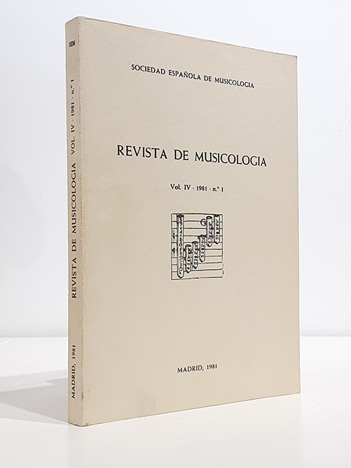 Libro: REVISTA ESPAÑOLA DE MUSICOLOGÍA.- Vol. IV. 1981 Nº 1. | Autor: | Libros Bosch