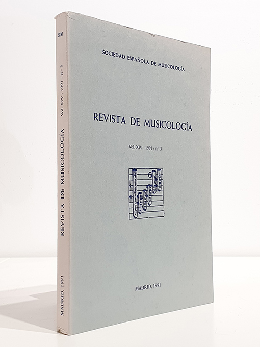 Libro: Revista de Musicología Vol. XIV - 1991 - Nº 1 y 2. y nº 3. - III Congreso Nacional de Musicología ( Granada, 1990) 3 Tomos. | Autor: | Libros Bosch