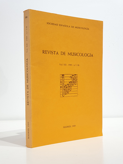 Libro: Revista de Musicología, vol. XII, 1989, nº 2. Contenido: Bibliografía; Liliana Barreto de Siemens: Información bibliográfica : 1987 1988. | Autor: | Libros Bosch