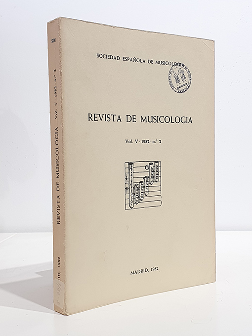 Libro: REVISTA ESPAÑOLA DE MUSICOLOGÍA.- Vol. V. Nº 2. | Autor: | Libros Bosch