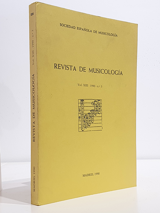Libro: Revista de Musicología, vol. XIII, 1990, nº 3 Recent Contributions to Iberian Musical Scholarship in the United States. Reseñas bibliográficas. Coordinación: Xoán M. CARREIRA | Autor: | Libros Bosch
