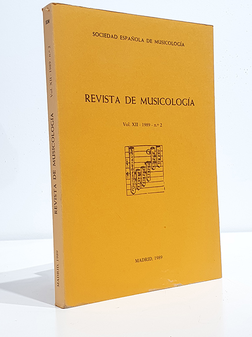 Libro: Revista de Musicología, vol. XII, 1989, nº 2ARTÍCULOS-Herminio González Barrionuevo: La grafía del sálicus en la notación mozárabe de tipo vertical-Rosario ÁLVAREZ y Guillermo ROSELLÓ: Hallazgo de tambores de la España islámica (siglos X al XIV)-Dionisio PRECIADO: Francisco Peñalosa versus Josquin Després-Antonio RAMÍREZ PALACIOS: El controvertido nombramiento de Francisco Correa de Arauxo como organista de San Salvador de Sevilla-Paul R. LAIRD: Fray Diego de Torrijos and the Villancico at San Lorenzo del Escorial, 1669 - 1691-Louis JAMBOU: Documentos relativos a los músicos de la segunda mitad del siglo XVII de las Capillas Reales y Villa y Corte de Madrid, sacados de su Archivo de Protocolos-José Ignacio PALACIOS SANZ: Los órganos de la catedral de Burgo de Osma-Anselmo ALONSO SORIANO, Bernardino MARRERO DEL TORO y José Luis SANCHO: El órgano de la Real Capilla del Palacio Nuevo de Madrid: noticias documentales-Carlos M. FERNÁNDEZ FERNÁNDEZ: Espectáculos, ópera y hospitales en España. TEXTOS MUSICALES-María A. ESTER SALA: Dos sonatas de Domenico Scarlatti: un tema abierto BIBLIOGRAFÍA-Liliana BARRETO DE SEMENS: Información bibliográfica: 1987 (addenda) y 1988 | Autor: | Libros Bosch