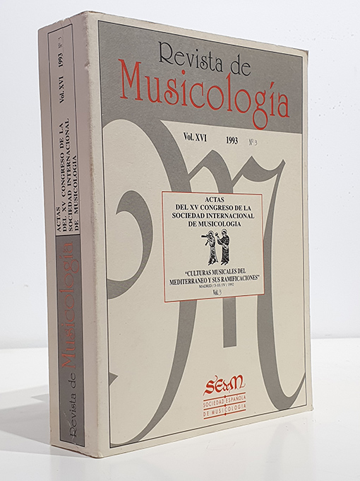 Libro: Revista de Musicología, vol. XVI, 1993, nº 3: Actas del XV Congreso de la Sociedad Internacional de Musicología, Madrid, 1992, "Culturas musicales del Mediterráneo", 3. Study Session / Sesión de estudio I: La publicación de la música en el mundo ibérico - -Study Session / Sesión de estudio II: Procesos musicales interculturales y sus resultados: Iberia y América -- Study Session / Sesión de estudio III: Intercambios italo-íbéricos en la música instrumental del siglo XVIII -- Study Session / Sesión de estudio IV: Cambios en las tradiciones musicales profanas del Norte de África actual y del Oriente mediterráneo -- Study Session / Sesión de estudio V: Elementos griegos antiguos en las tradiciones musicales posteriores. In memoriam Otto Gombosi (1902-1955) -- Study Session / Sesión de estudio VI: La difusión de los instrumentos de cuerda: Norte de África, Península Ibérica y Nuevo Mundo -- Study Session / Sesión de estudio VII: Croacia mediterránea y la cultura musical europea desde la Edad Media hasta 1800 -- Study Session / Sesión de estudio VIII: Texto y música en los cancioneros españoles y portugueses en torno a 1500 -- Study Session / Sesión de estudio IX: Texto y música en el motete medieval -- Study Session / Sesión de estudio X: Tradiciones musicales litúrgicas y profanas de los judíos durante el período post-exilio (1492-1992) -- Study Session / Sesión de estudio XI: La vida musical en el siglo XIX. La prensa contemporánea y la historia musical - Study Session / Sesión de estudio XII: Historia de la música balcánica en los siglos XVII y XVIII - Study Session / Sesión de estudio XIII: Relación entre la investigación histórico-musical y la etnomusicología en Latinoamérica -- Study Session / Sesión de estudio XIV: Liszt y la música mediterránea. | Autor: | Libros Bosch