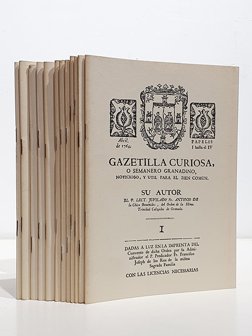 Libro: Gazetilla curiosa o semanero granadino noticioso y útil para el bien común. 12 primeros números. | Autor: | Libros Bosch