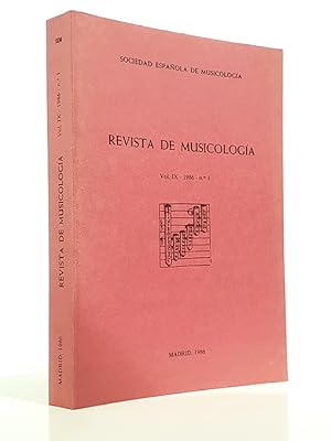 Libro: REVISTA ESPAÑOLA DE MUSICOLOGÍA.- Vol. IX. 1986 Nº 1. Presencia de signos adicionales de tipo melódico en la notación mozárabe del norte de España / La Fantasía que contrahaze la harpa de Alonso Mudarra; estudio histórico - analítico / Precisiones en torno a la vida y obra de Matheo Flecha el joven / Órganos y organistas de Sangüesa (Navarra | Autor: | Libros Bosch